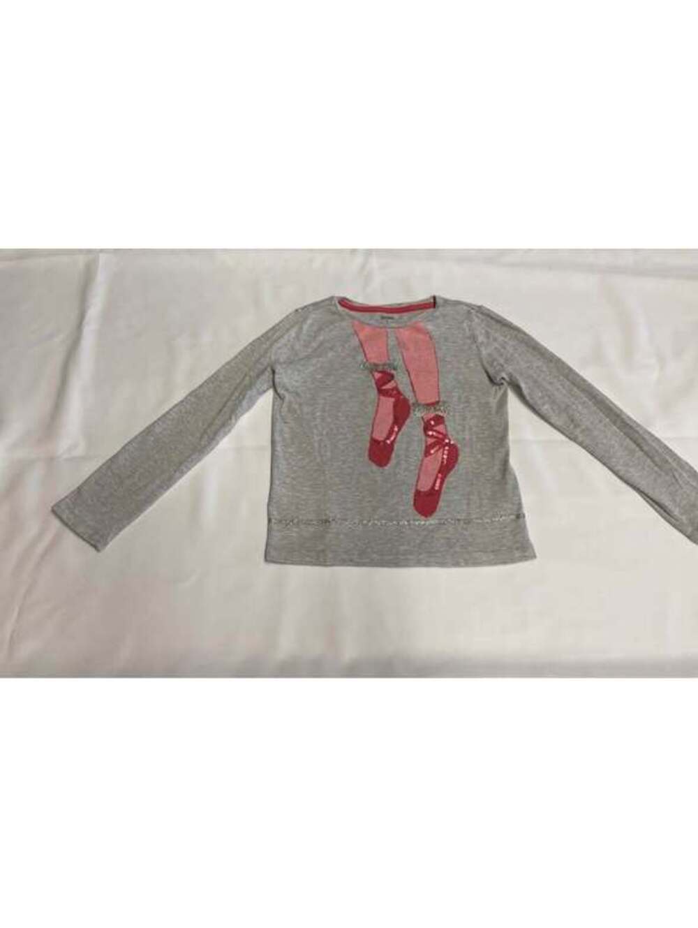 Gymboree Girls Size 9 Gray Sequin Ballet Slippers Long-Sleeve Shirt